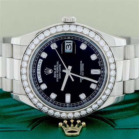 rolex white gold day date factory diamond